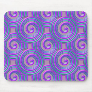 Purpurfärgad turkos röra sig i spiral Mousepad Musmatta