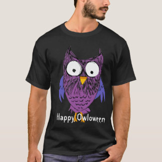purpurfärgad uggla för halloween tee