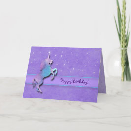 Purpurfärgad Unicorn Kort