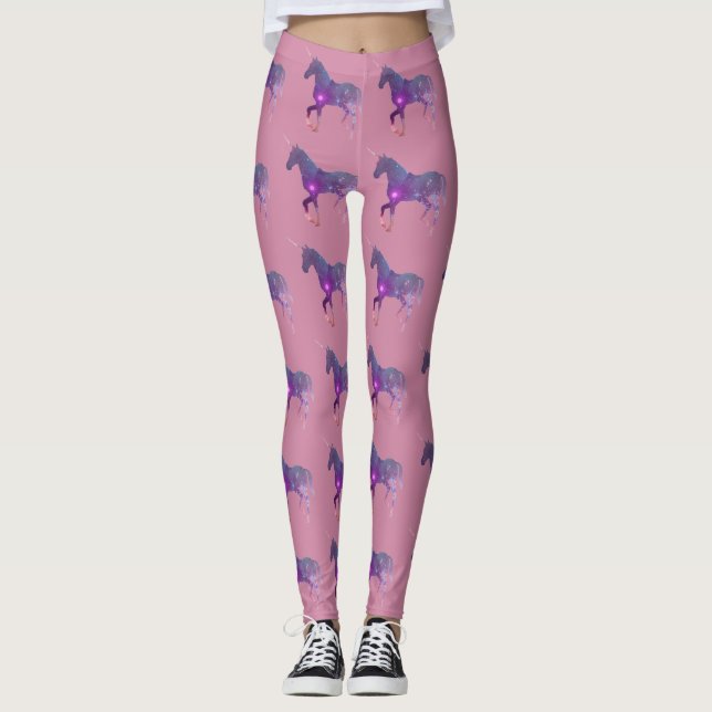 PURPURFÄRGAD UNICORN LEGGINGS (Framsida)