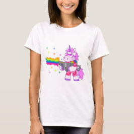 Purpurfärgad Unicorn - vapen T Shirt