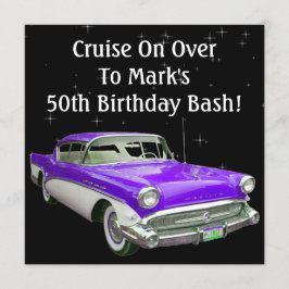 Purpurfärgad våldsamt slag för födelsedag för inbjudningar