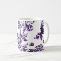 Purpurfärgad vintage blom- Toile No.2 för svart