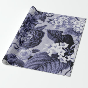 Purpurfärgad vintage botaniska blom- Toile för Presentpapper