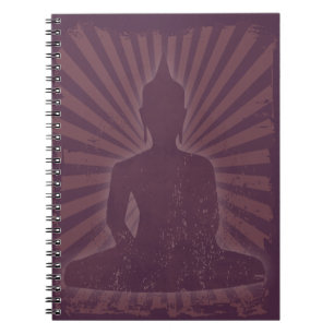 purpurfärgad vintage Buddha Anteckningsbok Med Spiral