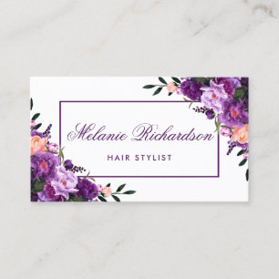 Purpurfärgad violett blom- tidsbeställning kort