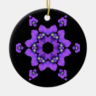Purpurfärgad violett Kaleidoscopeprydnad Julgransprydnad Keramik