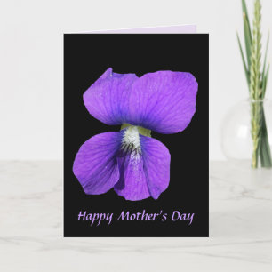 Purpurfärgad violett mors dag kort