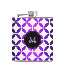 Purpurfärgad vitelegantabstrakt cirklar och fickplunta