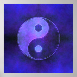 Purpurfärgad Yin Yang affisch