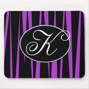Purpurfärgad zebra ränder Monogrammed Mousepads Musmatta