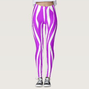 Purpurfärgad zebra tryck leggings