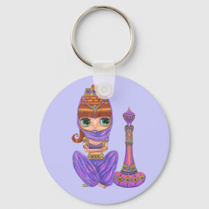 Purpurfärgade ande i arabiska sagor Keychain Nyckelring