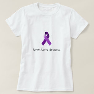 Purpurfärgade bandmedvetenhetkvinna skjorta tee shirt