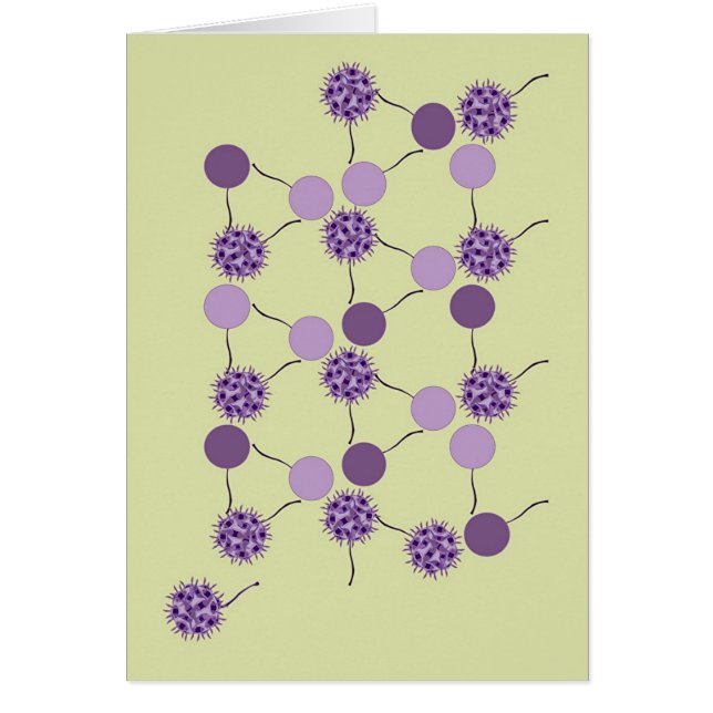 Purpurfärgade Baubles Hälsningskort (Framsidan)