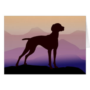 Purpurfärgade berg Vizsla Hälsningskort