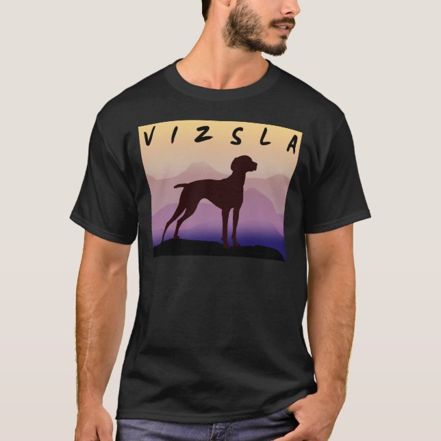 Purpurfärgade berg Vizsla T-shirt (Framsida)