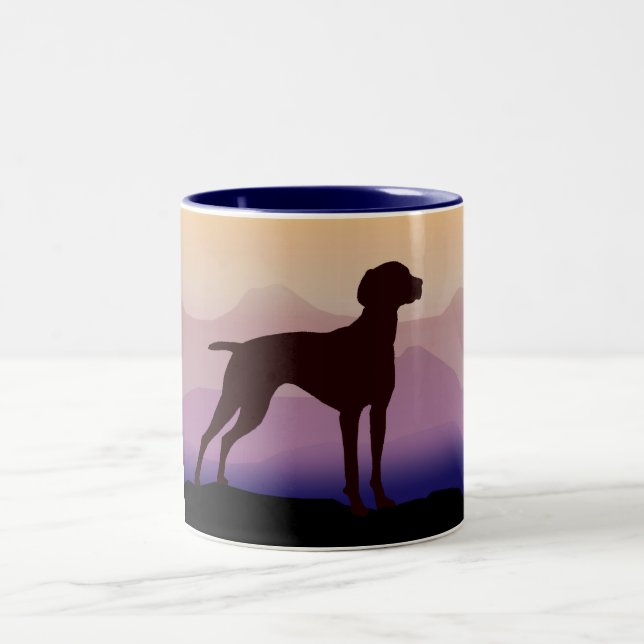 Purpurfärgade berg Vizsla Två-Tonad Mugg (Center)