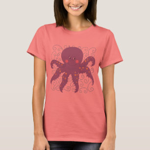 Purpurfärgade bläckfiskT-tröja och gåvor T Shirt