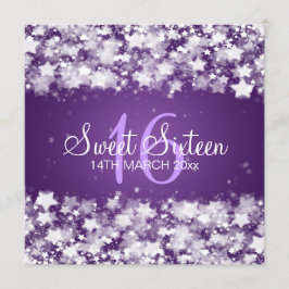 Purpurfärgade bländas stjärnor för sweet inbjudningar