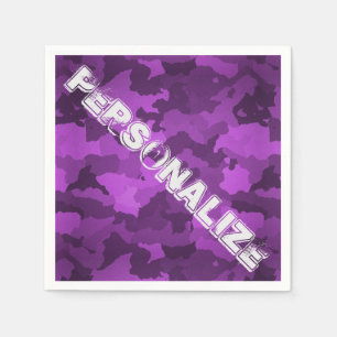 Purpurfärgade Camo Pappersservett