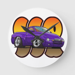 Purpurfärgade Chevy SSR Rund Klocka