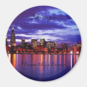 Purpurfärgade Chicago Magnet