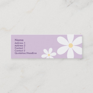 Purpurfärgade daisy - smala mini visitkort