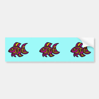 Purpurfärgade Ditzyfish med gula randar Bildekal