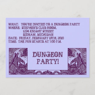 PURPURFÄRGADE DRAKAR I DUNGEONS~EN FESTAR INBJUDAN