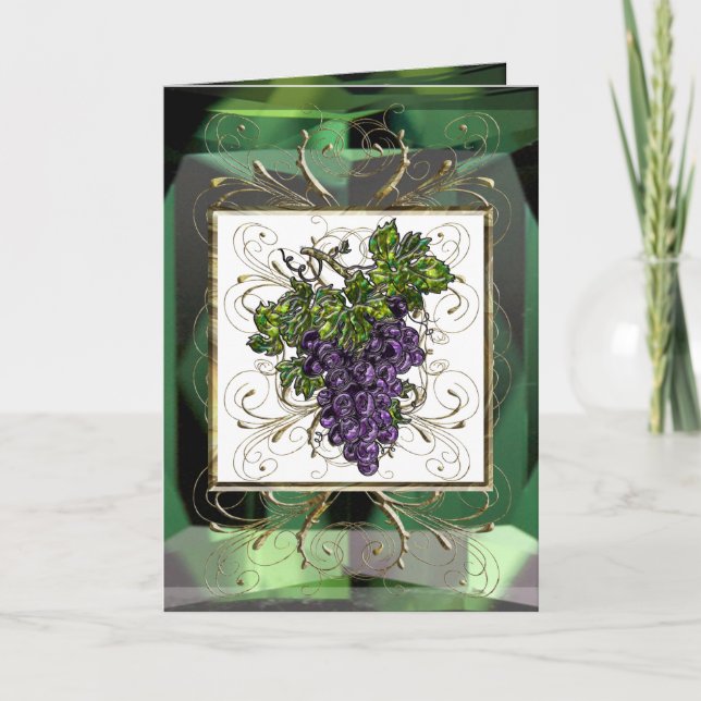 Purpurfärgade druvor kort (Framsida)
