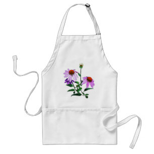 Purpurfärgade Echinacea på vit bakgrund Förkläde