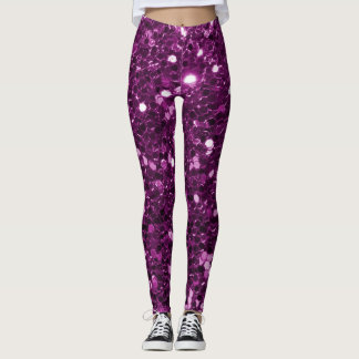 Purpurfärgade FauxglitterSparkles Leggings