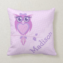 Purpurfärgade flickor som namnges ugglachervon, kudde