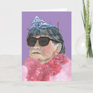 purpurfärgade födelsedagprincessexponeringsglas kort