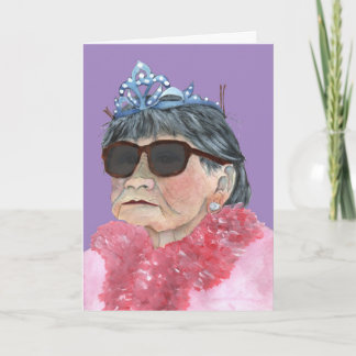 purpurfärgade födelsedagprincessexponeringsglas kort