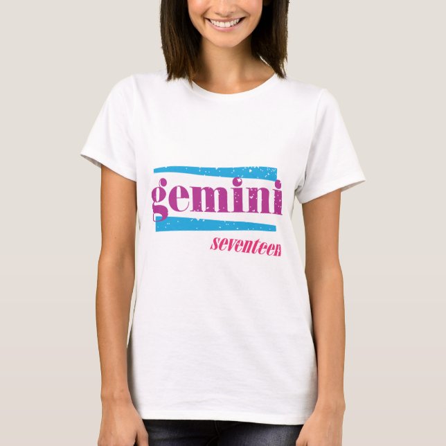 Purpurfärgade Gemini T-shirt (Framsida)