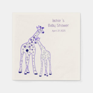 purpurfärgade giraff - baby shower pappersservett