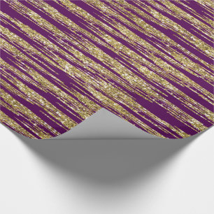Purpurfärgade guld- Fauxglitterrandar Presentpapper