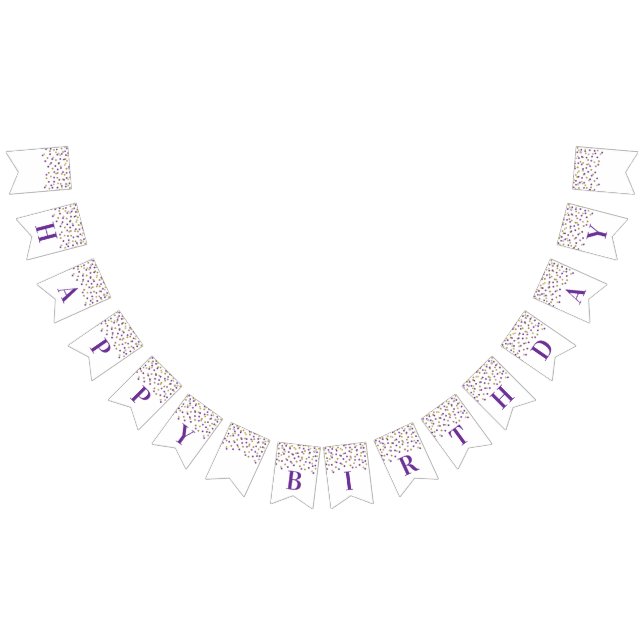 Purpurfärgade guld- konfettiar för grattis på vimplar (Alla)