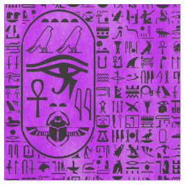 Purpurfärgade Hieroglyphics Tyg