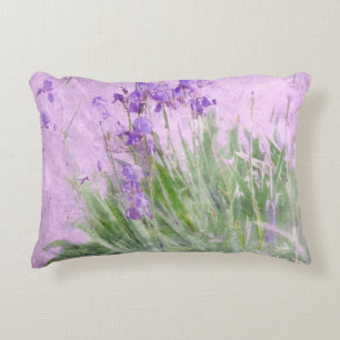 Purpurfärgade Irises Prydnadskudde