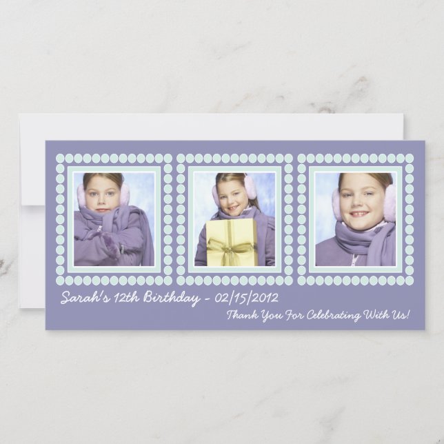 Purpurfärgade kort för foto för (Framsida)