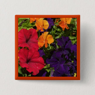 Purpurfärgade orange Petunias Knapp