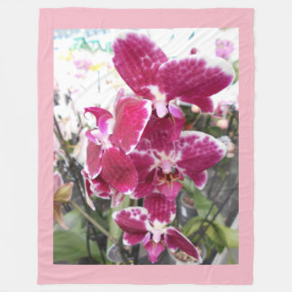 Purpurfärgade Orchids Fleecefilt