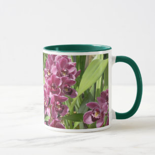 purpurfärgade orchids mugg