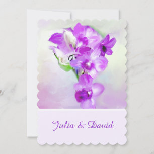Purpurfärgade Orchids som gifta sig inbjudan