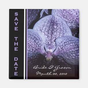Purpurfärgade Orchidspara datum magneter