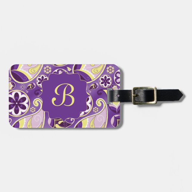 Purpurfärgade Paisley slätar lutningbakgrund Bagagebricka (Horisontell Framsida)
