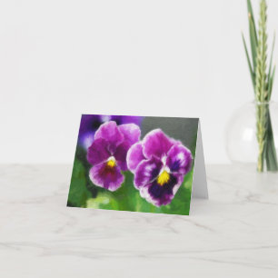 Purpurfärgade pansies kort